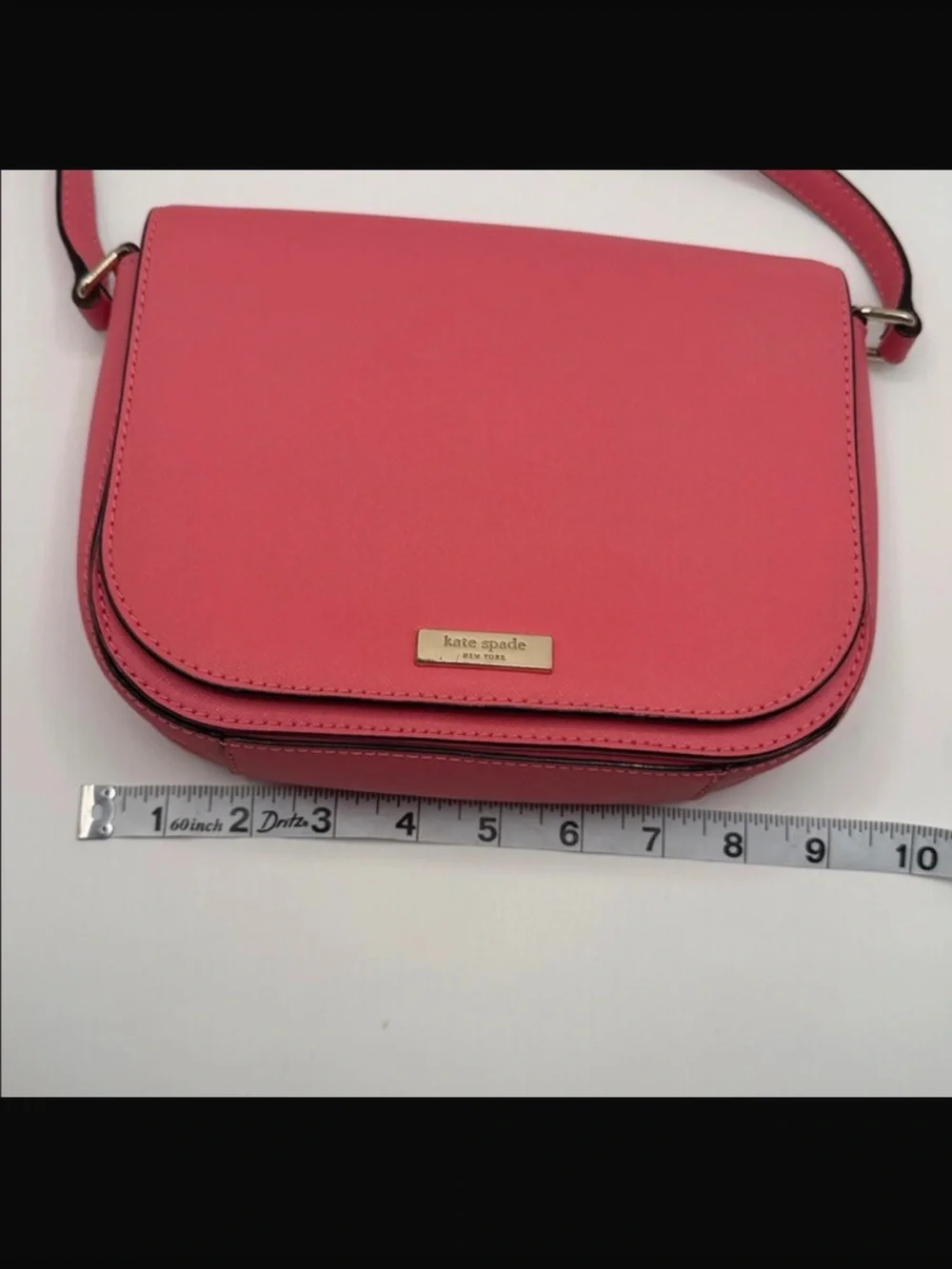 kate spade Coral Pink Crossbody Bag with Gold-Tone Plaque